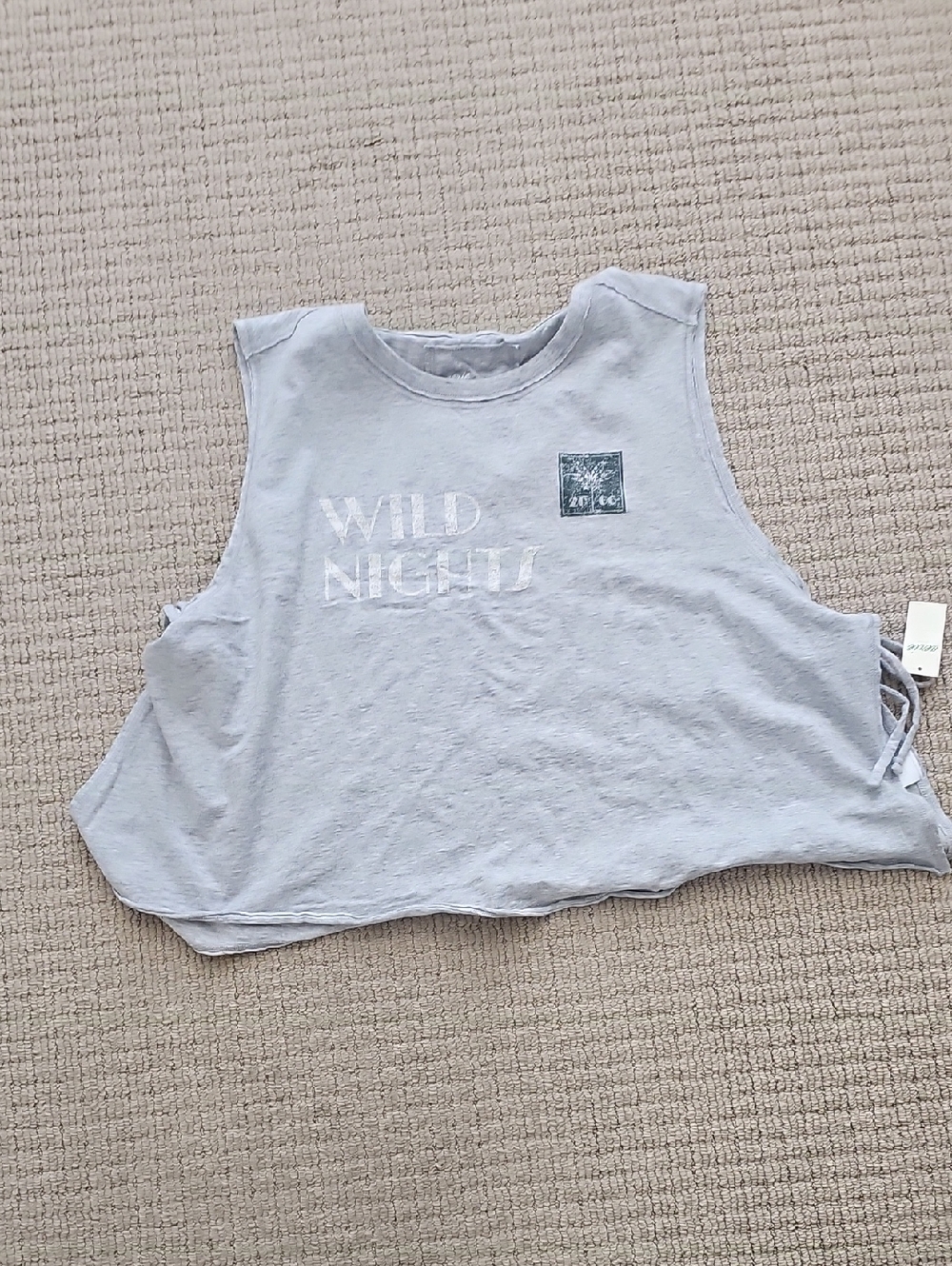 Aerie Happiest Side Tie Tank Gray 'Wild Nights'